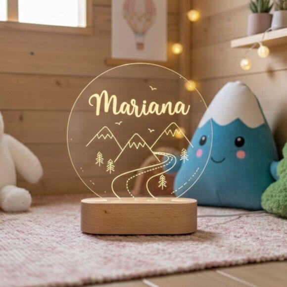 Mountain Name LED Light – Personalized Cloud Decor for Kids - Picture 8 of 8
